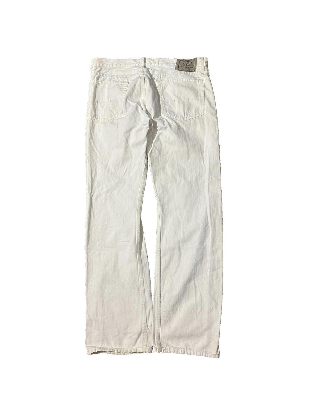 Polo Ralph Lauren Jeans Men 35x32 White Denim Straight Leg Pants Classic Fit